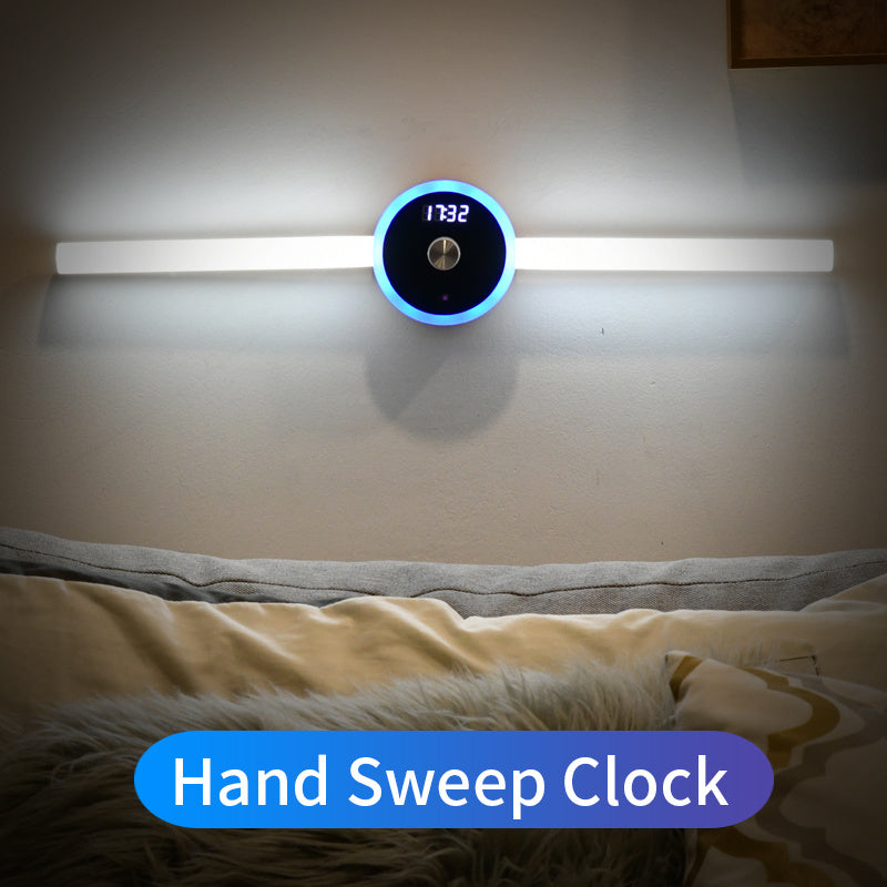 Smart Cabinet Light Clock Timing Sensor Light Removable LED Wardrobe Light Human Body Sensor Light