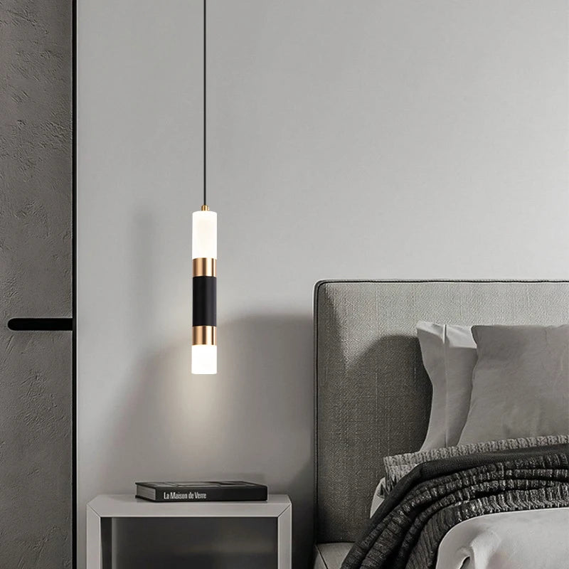 Minimalist Bedside Chandelier Bedroom Minimalist Nordic Creative Strip Bar Restaurant Single Head Chandelier