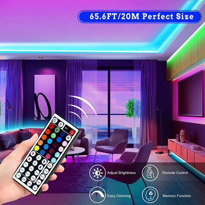 LED Strip Lights Lamp 5050 RGB Flexible Tape Diode 5M Controller Room Decor TV Computer BackLight Decoration