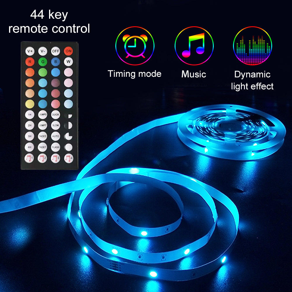 LED Strip Lights Lamp 5050 RGB Flexible Tape Diode 5M Controller Room Decor TV Computer BackLight Decoration