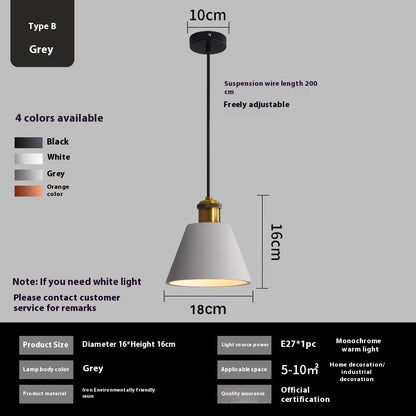 Simple Chandelier Dining Table Bar Lamp Bedroom Bedside Iron Droplight