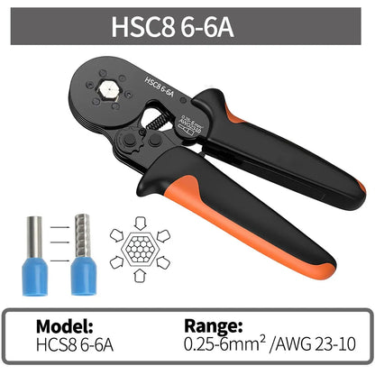 Tube Terminal Crimping Tools Ferrule Crimping Pliers HSC8 6-4 0.25-10mm² 23-7AWG 6-6 0.25-6mm² Electrician Clamp Sets Wire Tips