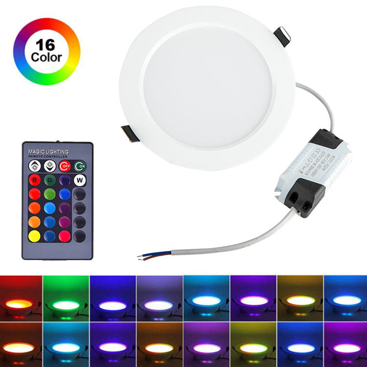 Full-color LED Embedded Ceiling Light Remote Control Downlight Dimming