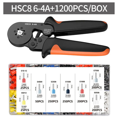 Tube Terminal Crimping Tools Ferrule Crimping Pliers HSC8 6-4 0.25-10mm² 23-7AWG 6-6 0.25-6mm² Electrician Clamp Sets Wire Tips