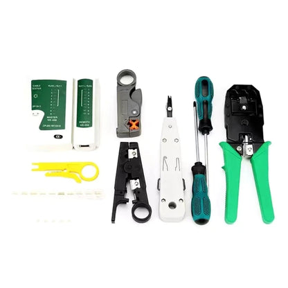 Networking Ethernet LAN RJ45 Cat5e Cat6 Cable Tester Crimper Crimping Tool Set