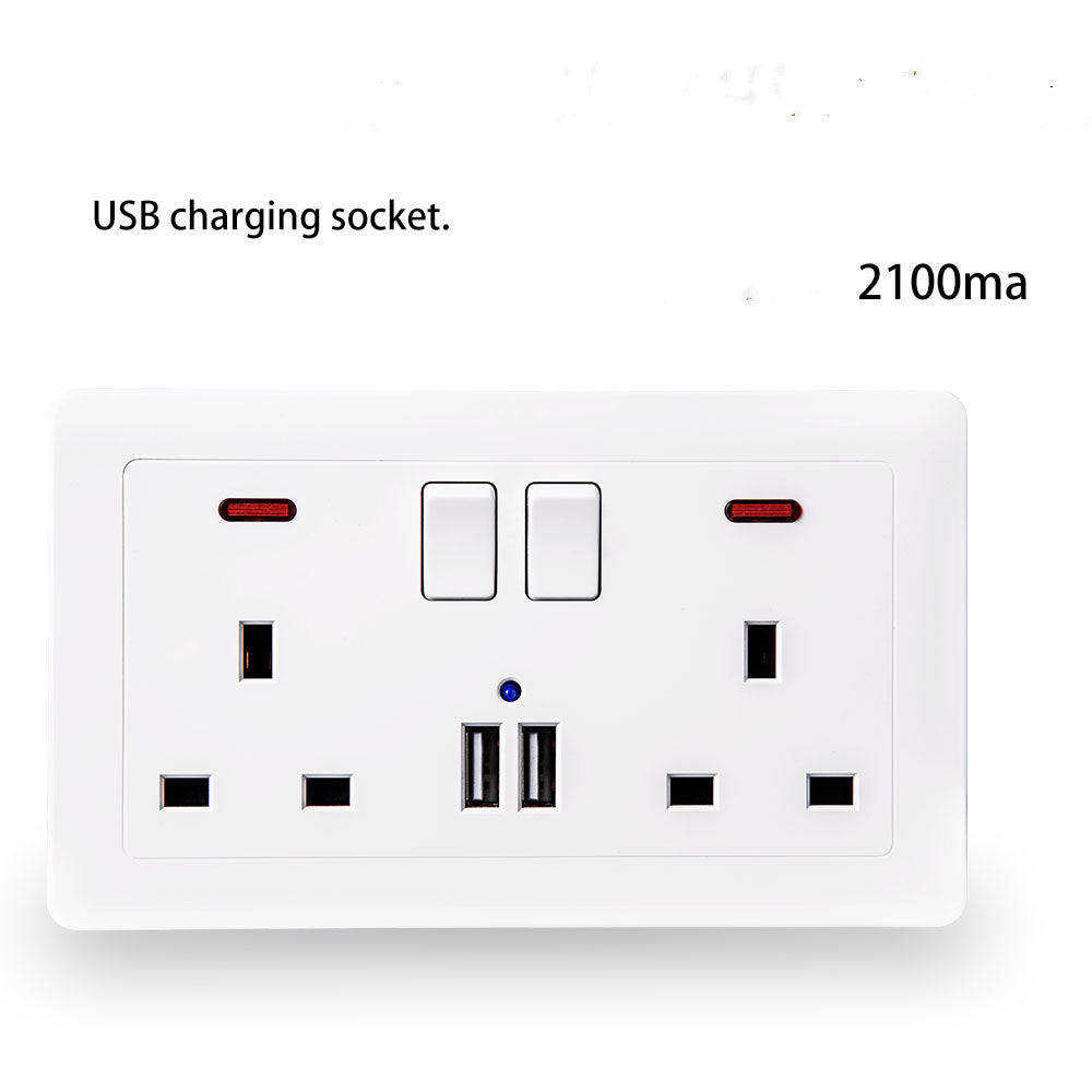 British Dual Three-hole Power Socket