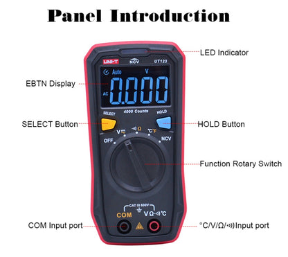 UNI-T UT123 Digital Pocket-sized Residential Multimeter