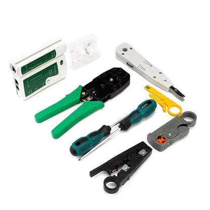 Networking Ethernet LAN RJ45 Cat5e Cat6 Cable Tester Crimper Crimping Tool Set