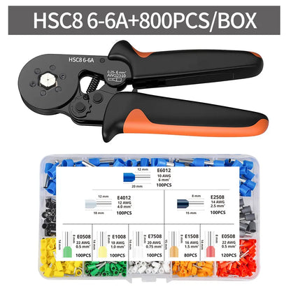 Tube Terminal Crimping Tools Ferrule Crimping Pliers HSC8 6-4 0.25-10mm² 23-7AWG 6-6 0.25-6mm² Electrician Clamp Sets Wire Tips