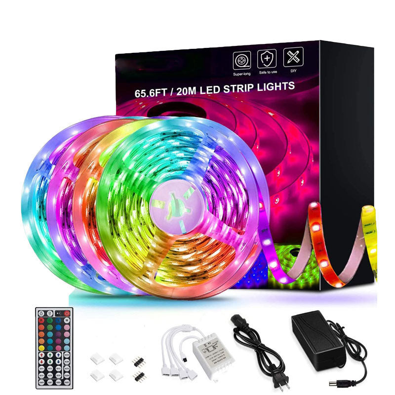 LED Strip Lights Lamp 5050 RGB Flexible Tape Diode 5M Controller Room Decor TV Computer BackLight Decoration