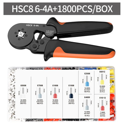 Tube Terminal Crimping Tools Ferrule Crimping Pliers HSC8 6-4 0.25-10mm² 23-7AWG 6-6 0.25-6mm² Electrician Clamp Sets Wire Tips