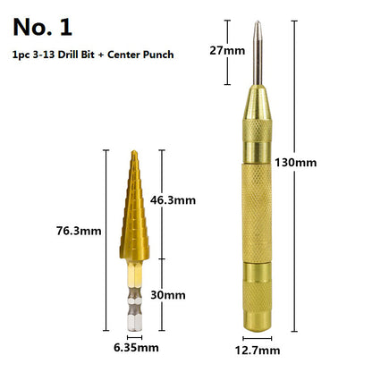 Cone drill bit punch set