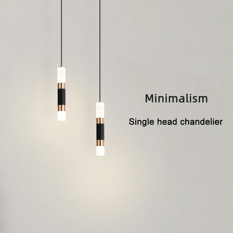 Minimalist Bedside Chandelier Bedroom Minimalist Nordic Creative Strip Bar Restaurant Single Head Chandelier