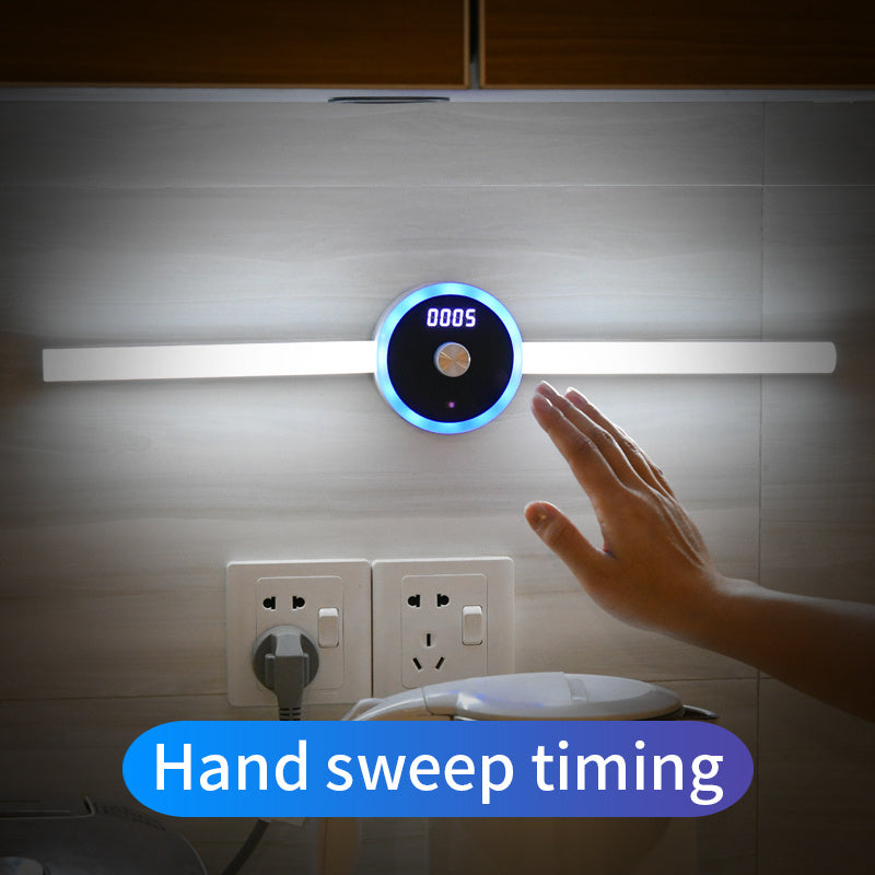 Smart Cabinet Light Clock Timing Sensor Light Removable LED Wardrobe Light Human Body Sensor Light