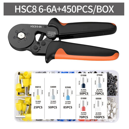 Tube Terminal Crimping Tools Ferrule Crimping Pliers HSC8 6-4 0.25-10mm² 23-7AWG 6-6 0.25-6mm² Electrician Clamp Sets Wire Tips