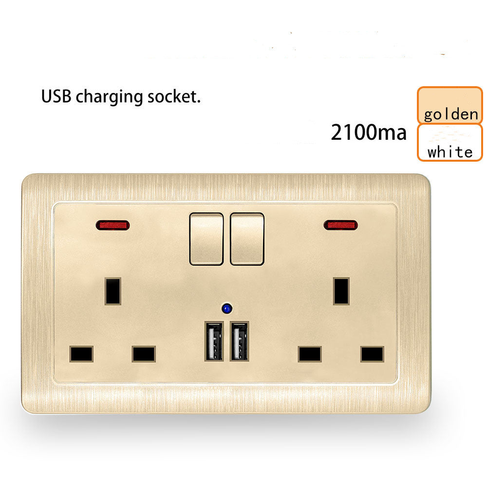 British Dual Three-hole Power Socket