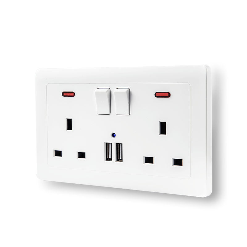 British Dual Three-hole Power Socket