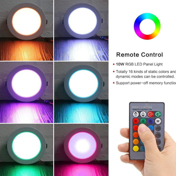 Full-color LED Embedded Ceiling Light Remote Control Downlight Dimming