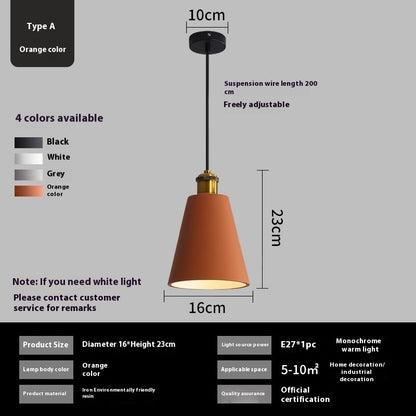 Simple Chandelier Dining Table Bar Lamp Bedroom Bedside Iron Droplight