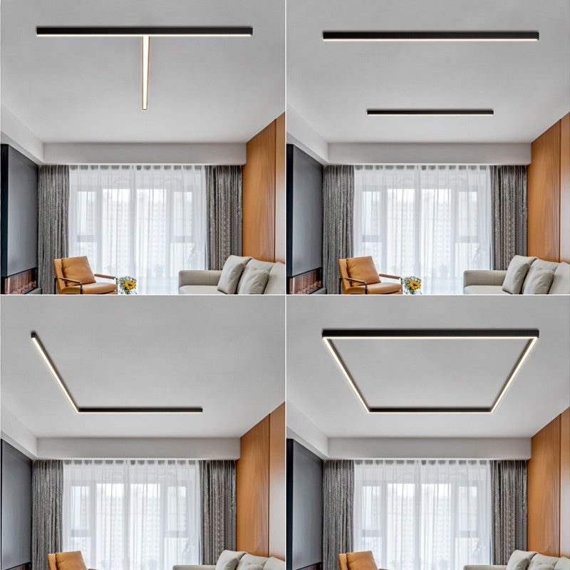 Long Open-mounted Linear Simple Background Wall Living Room Ceiling Lamp Lighting