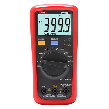 UNI-T UT136C+ Digital Multimeter 1000V 10A Auto Power Off AC DC Voltage Current Ohm Diode Meter Temperature Test